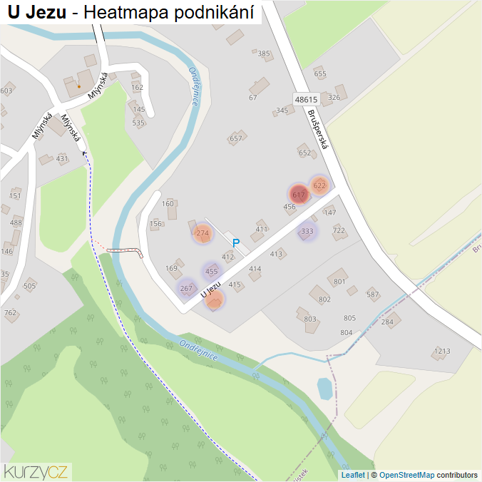 Mapa U Jezu - Firmy v ulici.