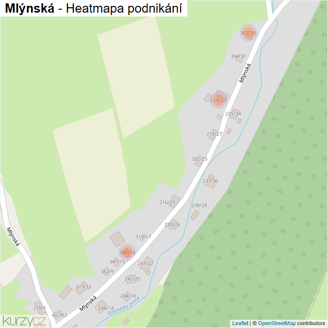Mapa Mlýnská - Firmy v ulici.