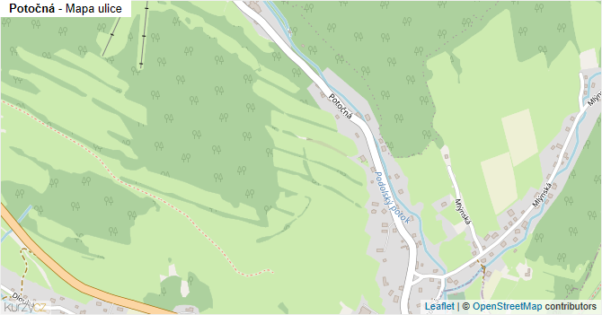 Potočná - mapa ulice