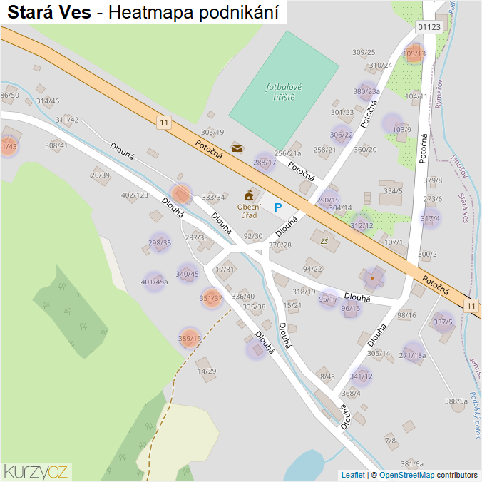 Mapa Stará Ves - Firmy v části obce.
