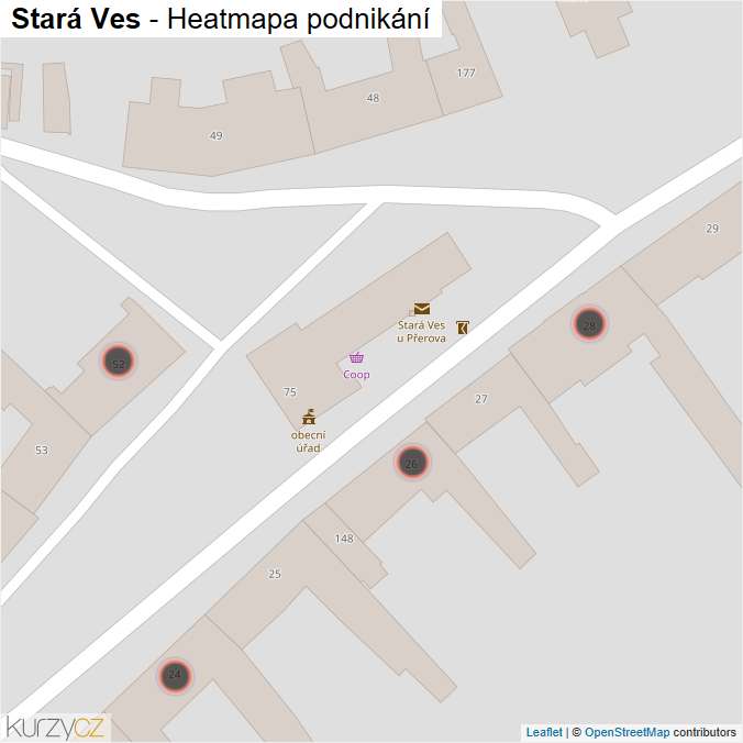 Mapa Stará Ves - Firmy v obci.