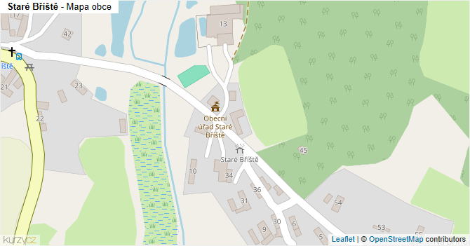 Staré Bříště - mapa obce