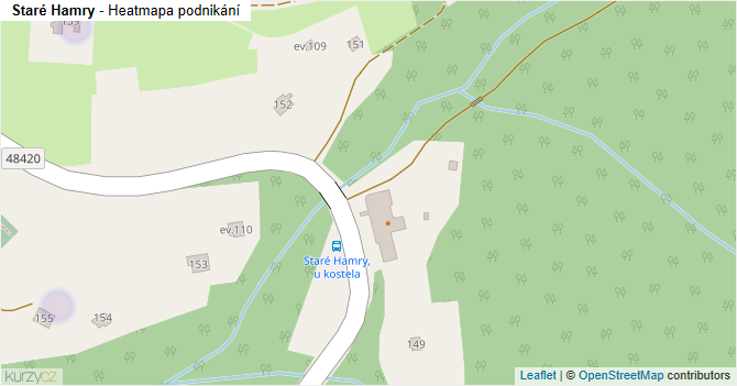 Staré Hamry - mapa podnikání