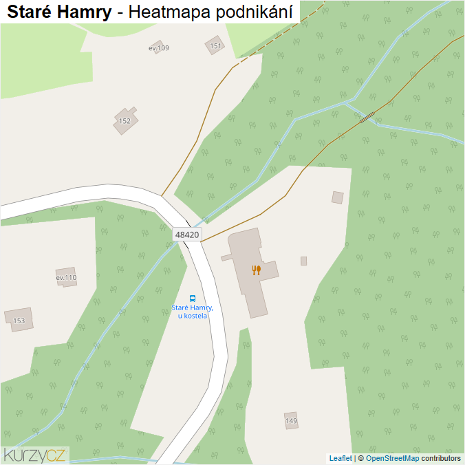 Mapa Staré Hamry - Firmy v obci.