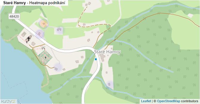 Staré Hamry - mapa podnikání