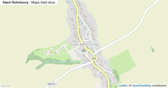 Staré Heřminovy - mapa části obce