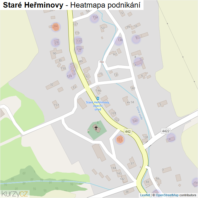 Mapa Staré Heřminovy - Firmy v části obce.