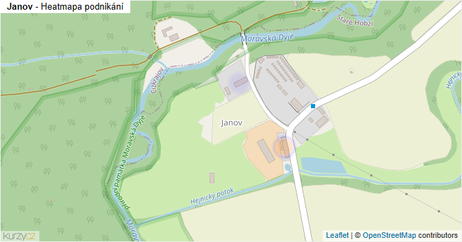 Janov - mapa podnikání