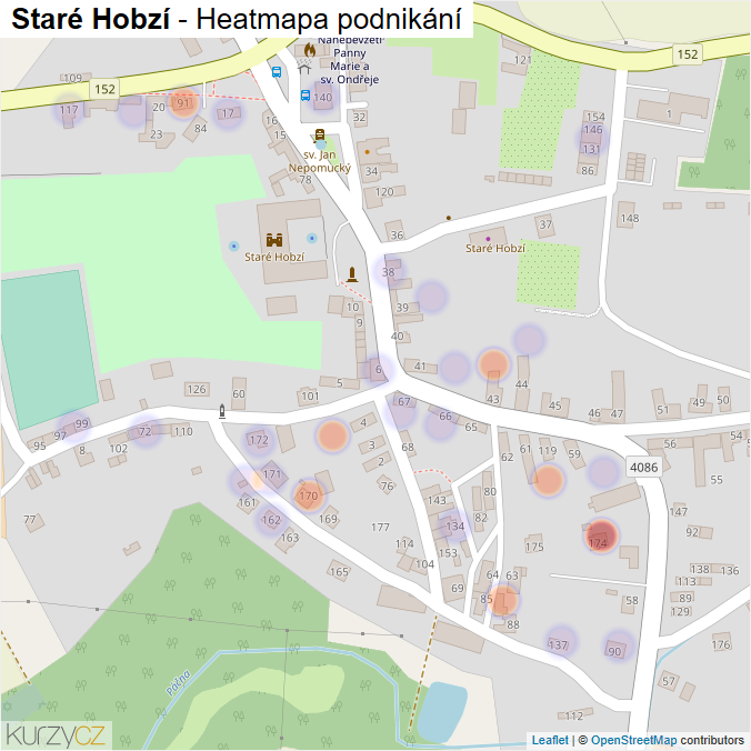 Mapa Staré Hobzí - Firmy v části obce.