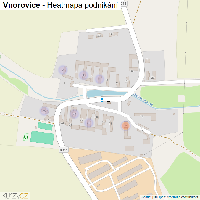 Mapa Vnorovice - Firmy v části obce.