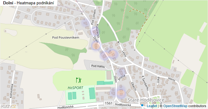Dolní - mapa podnikání