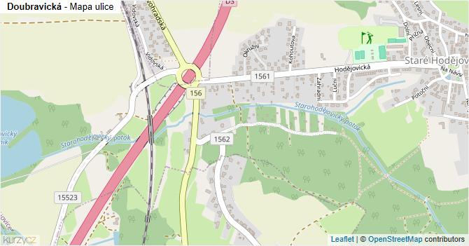 Doubravická - mapa ulice