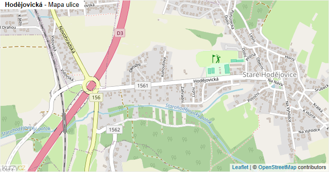 Hodějovická - mapa ulice
