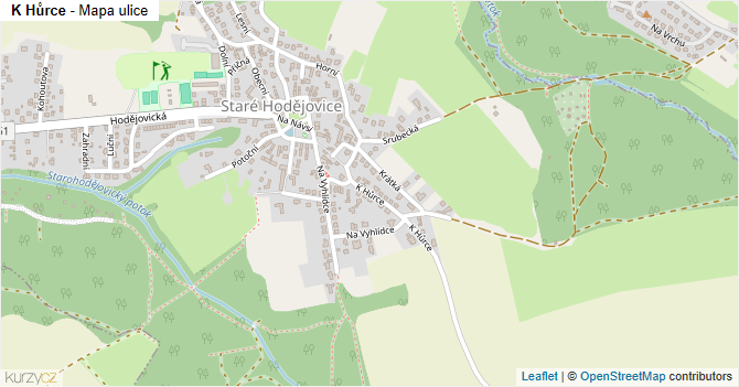 K Hůrce - mapa ulice
