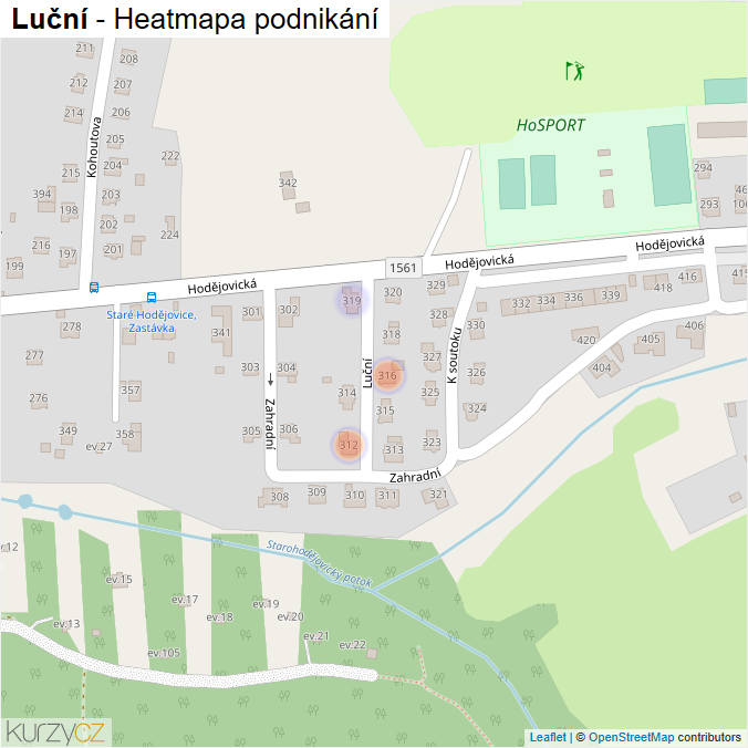 Mapa Luční - Firmy v ulici.