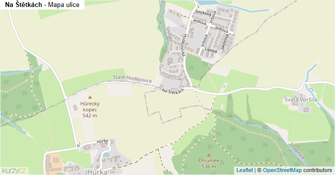 Na Štětkách - mapa ulice