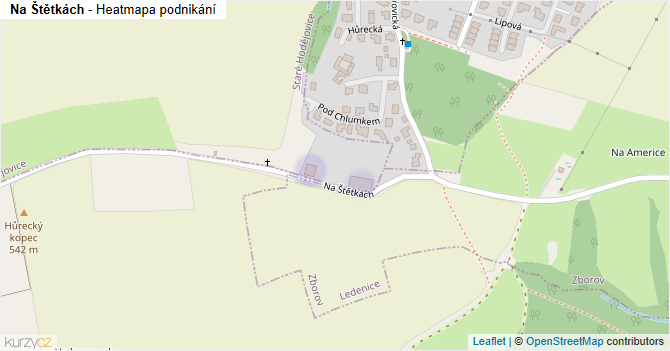 Na Štětkách - mapa podnikání