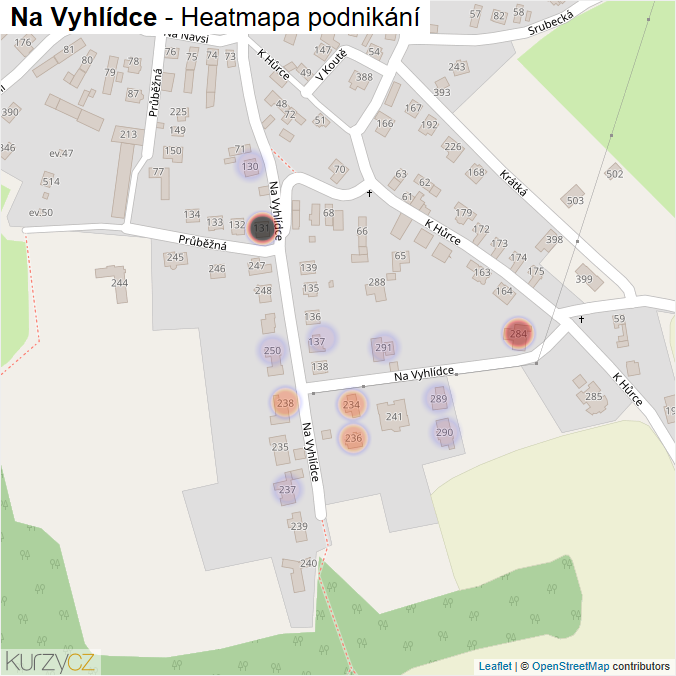Mapa Na Vyhlídce - Firmy v ulici.