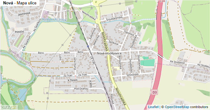 Nová - mapa ulice