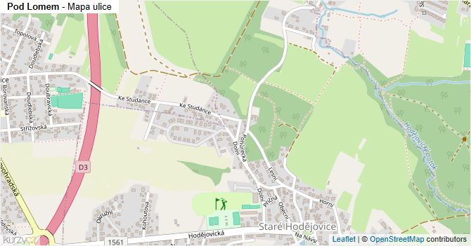 Pod Lomem - mapa ulice