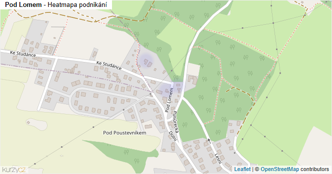 Pod Lomem - mapa podnikání