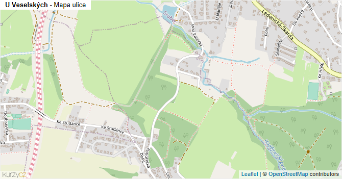 U Veselských - mapa ulice