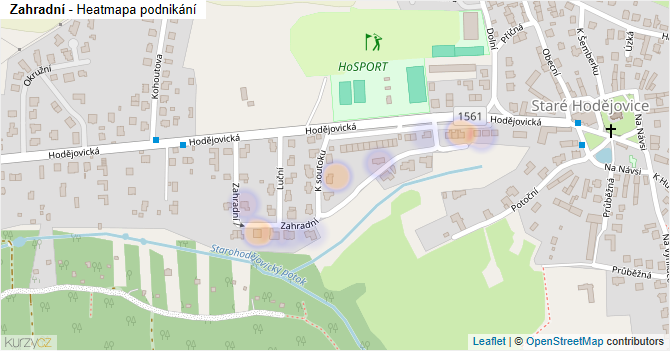Zahradní - mapa podnikání
