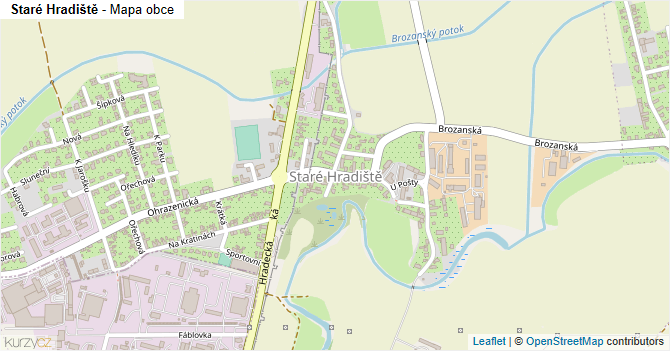 Staré Hradiště - mapa obce