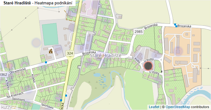 Staré Hradiště - mapa podnikání