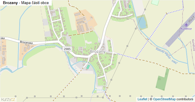 Brozany - mapa části obce