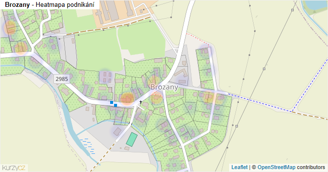 Brozany - mapa podnikání