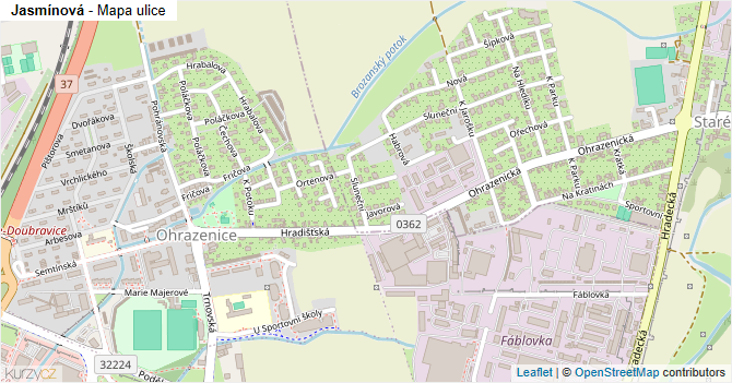 Jasmínová - mapa ulice