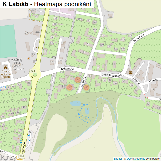 Mapa K Labišti - Firmy v ulici.