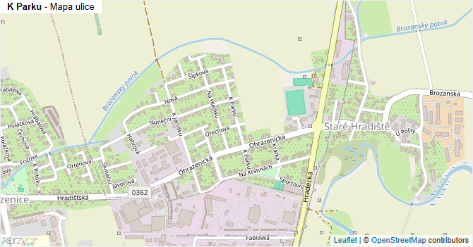 K Parku - mapa ulice