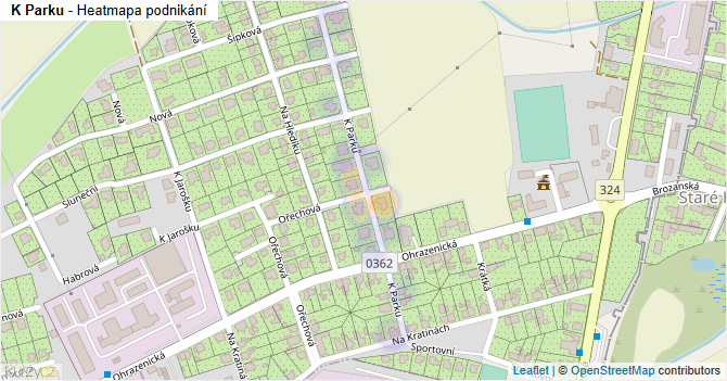 K Parku - mapa podnikání