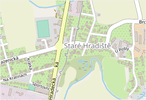 Na Hrázce v obci Staré Hradiště - mapa ulice