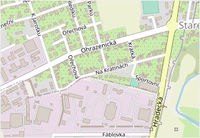 Na Kratinách v obci Staré Hradiště - mapa ulice