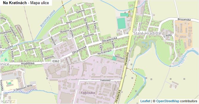 Na Kratinách - mapa ulice