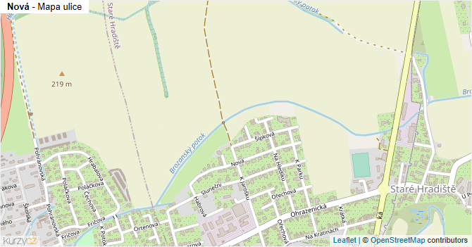 Nová - mapa ulice