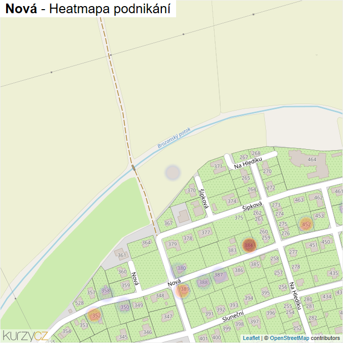 Mapa Nová - Firmy v ulici.