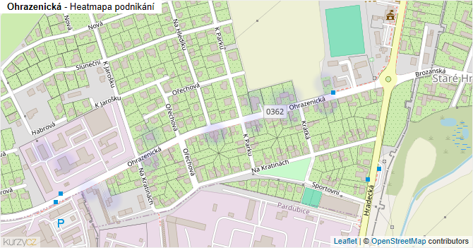 Ohrazenická - mapa podnikání
