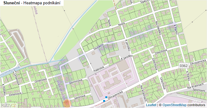 Sluneční - mapa podnikání