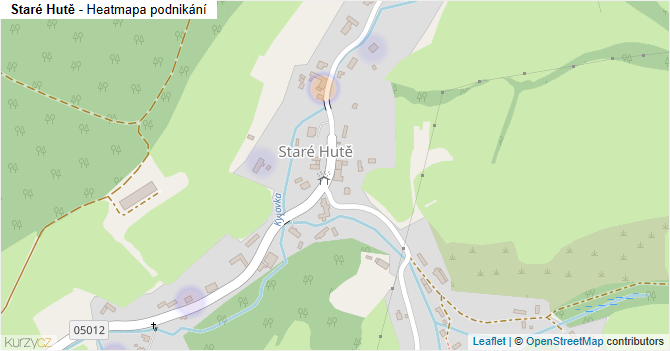 Staré Hutě - mapa podnikání