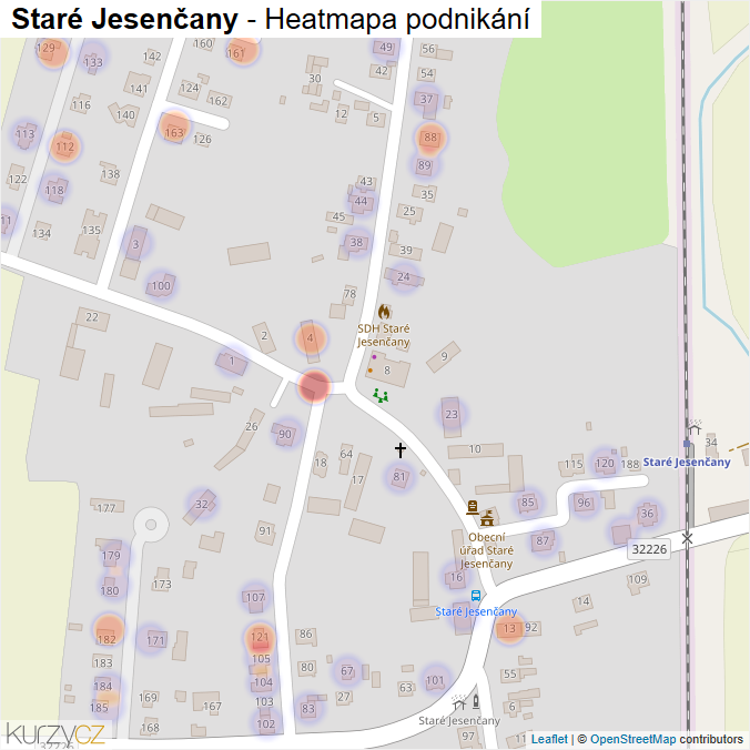 Mapa Staré Jesenčany - Firmy v části obce.