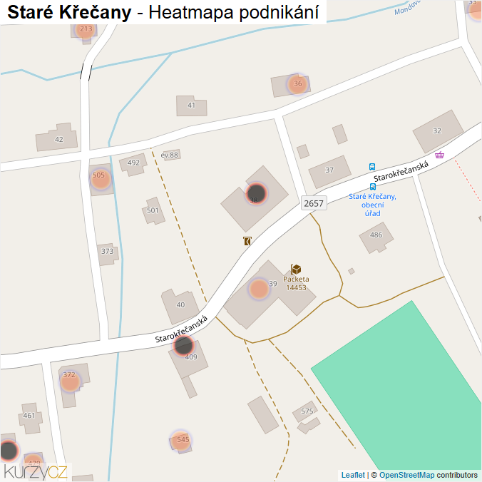 Mapa Staré Křečany - Firmy v obci.