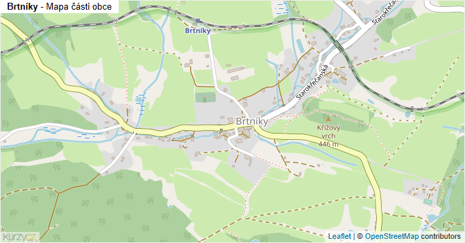 Brtníky - mapa části obce