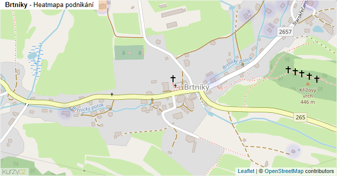 Brtníky - mapa podnikání