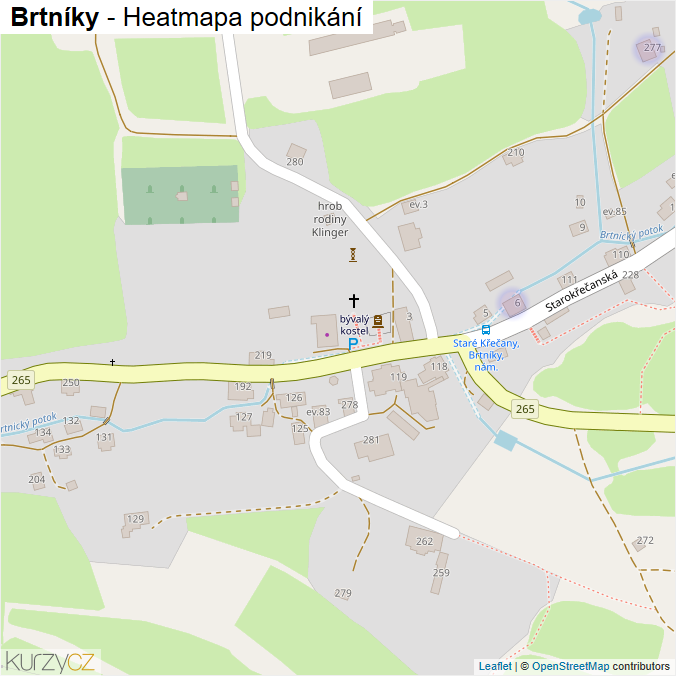 Mapa Brtníky - Firmy v části obce.