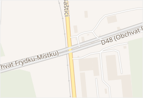 Na Baštici v obci Staré Město - mapa ulice