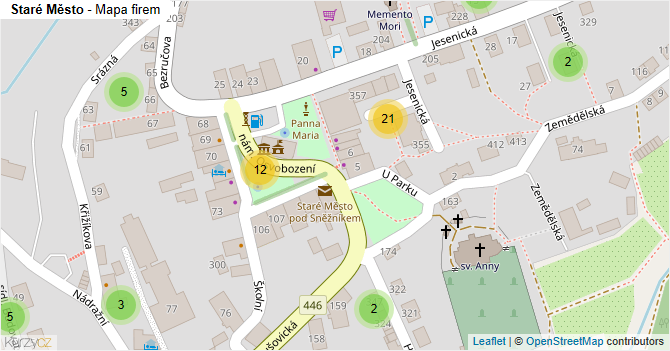 Staré Město - mapa firem